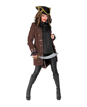 ABRIGO PIRATA MARRON DELUXE PARA MUJER