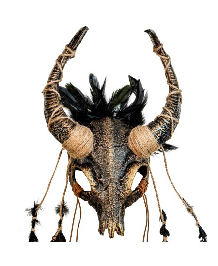 CARETA CALAVERA CHAMAN CUERNOS