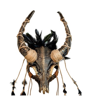 CARETA CALAVERA CHAMAN CUERNOS