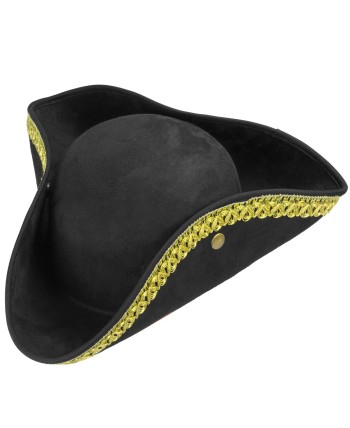 TRICORNIO NEGRO BORDE DORADO DELUXE