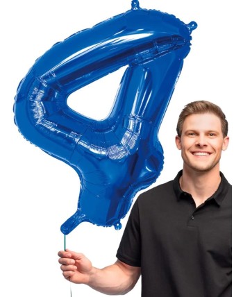GLOBO DE HELIO NUMERO 4 AZUL
