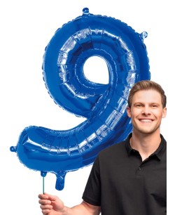 GLOBO DE HELIO NUMERO 9 AZUL