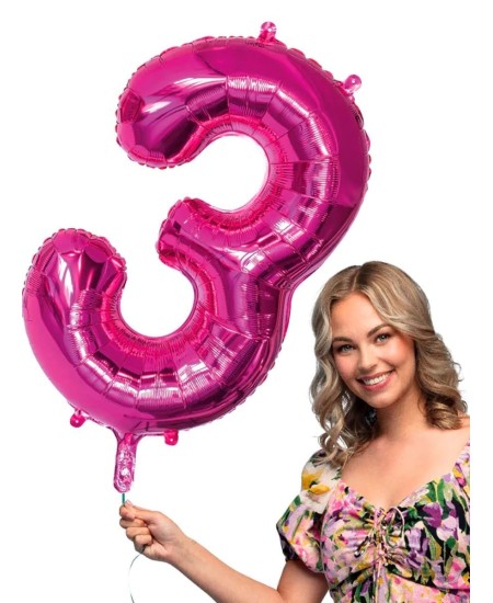 GLOBO DE HELIO NUMERO 3 FUCSIA