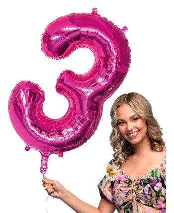 GLOBO DE HELIO NUMERO 3 FUCSIA