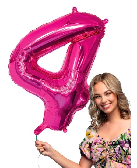 GLOBO DE HELIO NUMERO 4 FUCSIA