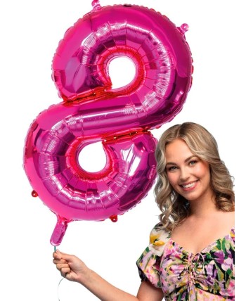 GLOBO DE HELIO NUMERO 8 FUCSIA