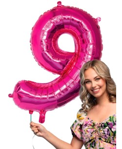 GLOBO DE HELIO NUMERO 9 FUCSIA