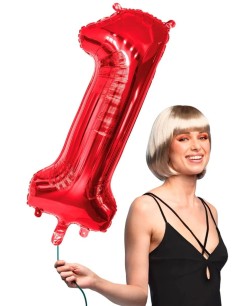 GLOBO DE HELIO NUMERO 1 ROJO