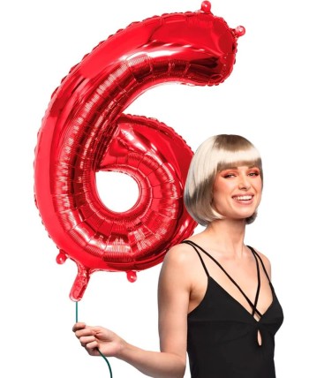 GLOBO DE HELIO NUMERO 6 ROJO