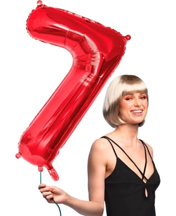 GLOBO DE HELIO NUMERO 7 ROJO