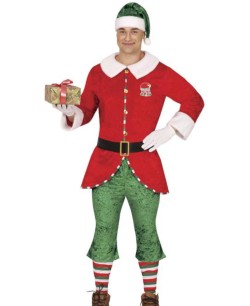 DISFRAZ ELFO NAVIDEÑO AYUDANTE SANTA PARA HOMBRE