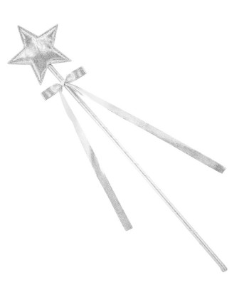 VARITA ESTRELLA PLATEADA CON LAZO