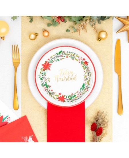 PLATO DE CARTON FELIZ NAVIDAD