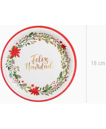 PLATO DE CARTON FELIZ NAVIDAD PEQUEÑO