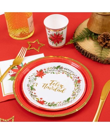 PLATO DE CARTON FELIZ NAVIDAD PEQUEÑO