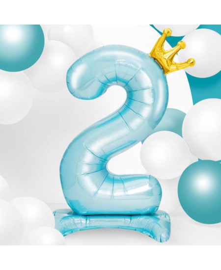 GLOBO NUMERO 2 AZUL CON CORONA AIRLOONZ