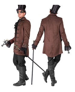 ABRIGO MARRON BOTONES DELUXE HOMBRE 2