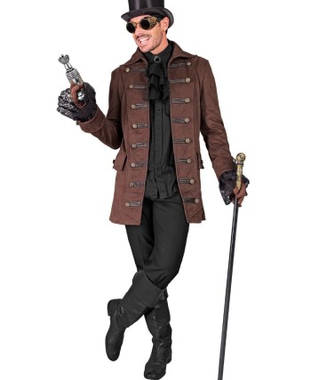 ABRIGO MARRON BOTONES DELUXE HOMBRE