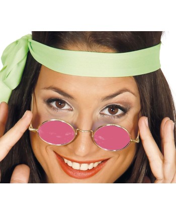 GAFAS HIPPIE CRISTAL ROSA