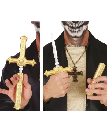 CRUZ PUÑAL ESTACA DORAD