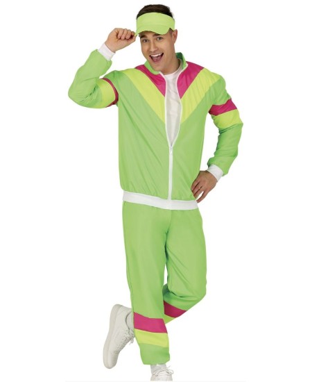 DISFRAZ DE AÑOS 80 CHANDAL VERDE PARA HOMBRE