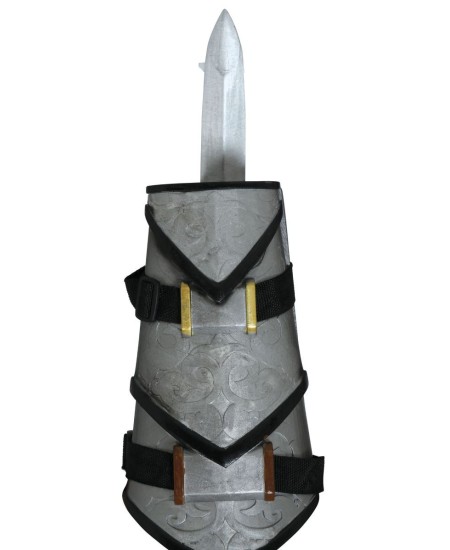 BRAZALETE CON PUÑAL RETRACTIL PLATEADO