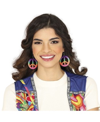 PENDIENTE HIPPIE PAZ COLORES