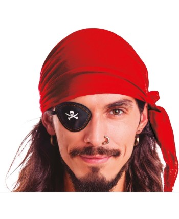 PAÑUELO PIRATA TERCIOPELO ROJO