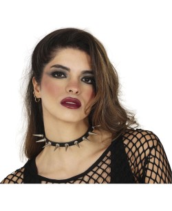 COLLAR NEGRO CON PINCHOS ROCKERO