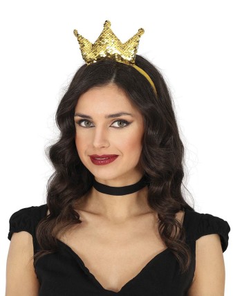 TIARA DORADA PRINCESA LENTEJUELAS