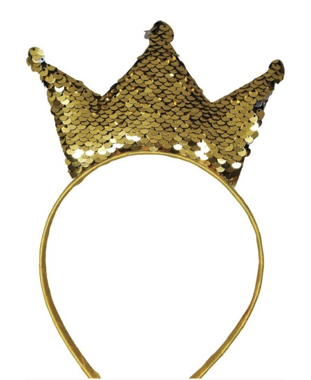 TIARA DORADA PRINCESA LENTEJUELAS