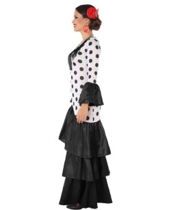 DISFRAZ DE SEVILLANA MUJER BLANCO Y NEGRO 2