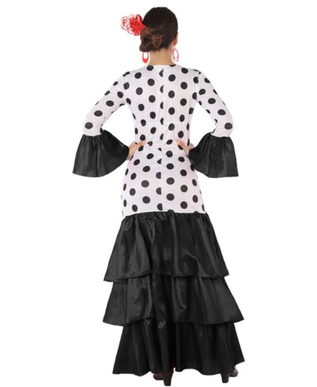 DISFRAZ DE SEVILLANA MUJER BLANCO Y NEGRO