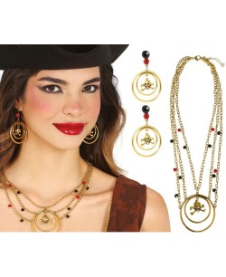 CONJUNTO PIRATA COLLAR Y PENDIENTES