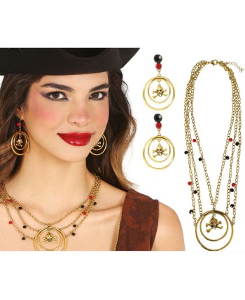 CONJUNTO PIRATA COLLAR Y PENDIENTES