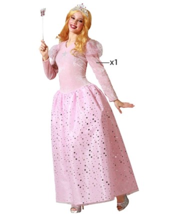 DISFRAZ DE PRINCESA ROSA FALDA ESTRELLAS