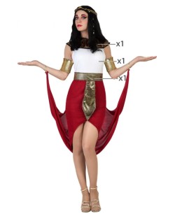 DISFRAZ DE EGIPCIA BLANCO Y GRANATE PARA MUJER