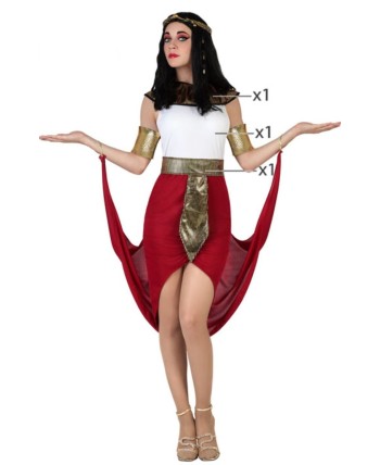 DISFRAZ DE EGIPCIA BLANCO Y GRANATE