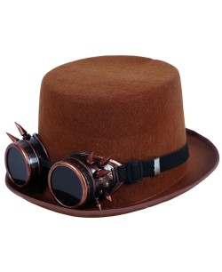 CHISTERA STEAMPUNK MARRON CON GAFAS