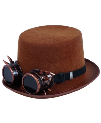 CHISTERA STEAMPUNK MARRON CON GAFAS