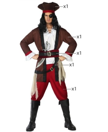 DISFRAZ DE PIRATA HOMBRE CASACA MARRON