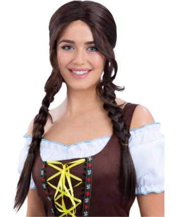 PELUCA TRENZAS LARGAS CASTAÑA