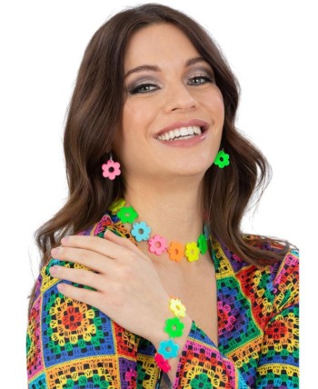 COLLAR PENDIENTES Y PUKSERA FLOES HPPIE