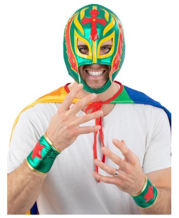 CARETA LUCHADOR MEJICANO CON BRAZALETES