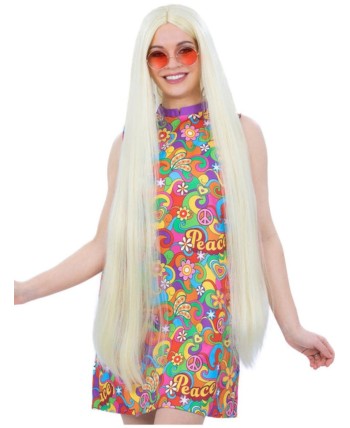 PELUCA EXTRA LARGA RUBIA SIN FLEQUILLO