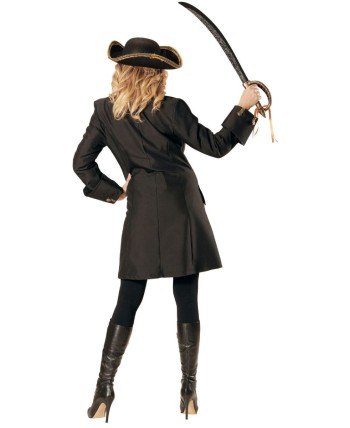 ABRIGO PIRATA NEGRO PARA MUJER