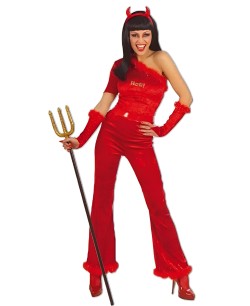 DISFRAZ DE DIABLESA CON LUZ PARA MUJER