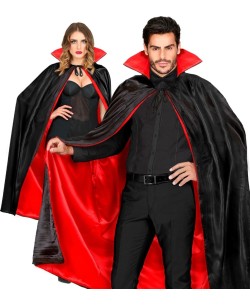 CAPA NEGRA Y ROJA CON CUELLO