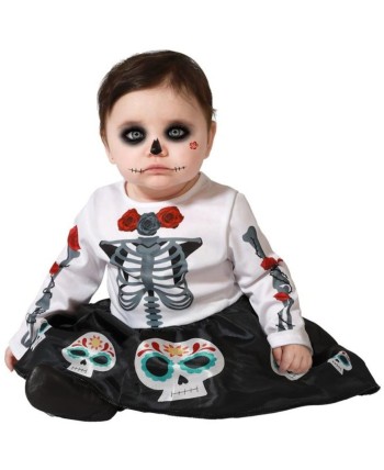 DISFRAZ DE CALAVERA MEJICANA BEBE NIÑA