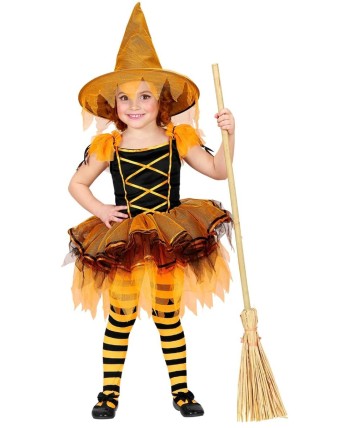 DISFRAZ DE BRUJITA BEBE TULES NARANJA